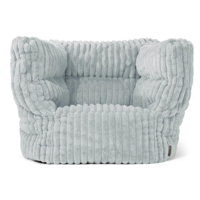 Louis Armchair Bean Bag - Ultra Plush Cord Duck Egg Blue 01
