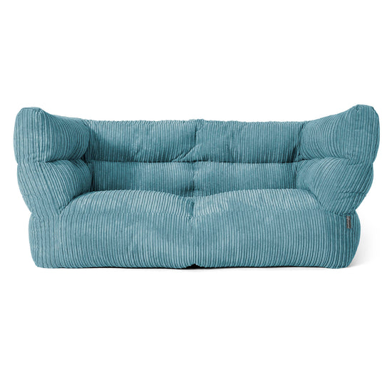 The 2 Seater Albert Sofa Bean Bag 2.0 - Cord Aegean Blue 01