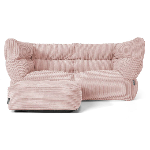 The 2 Seater Albert Sofa Bean Bag 2.0 - Cord Blush Pink 02