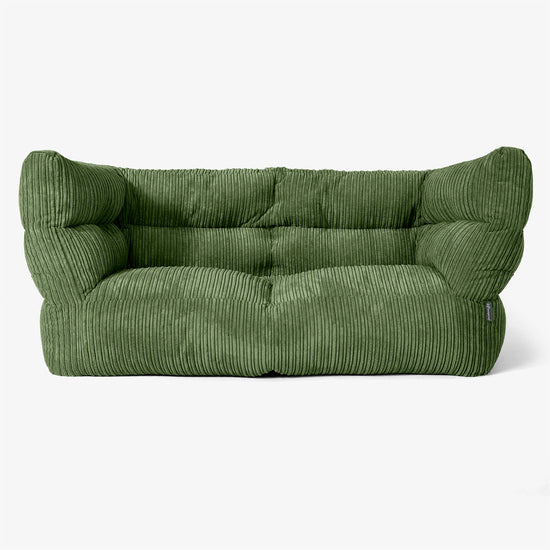 The 2 Seater Albert Sofa Bean Bag 2.0 - Cord Forest Green 01