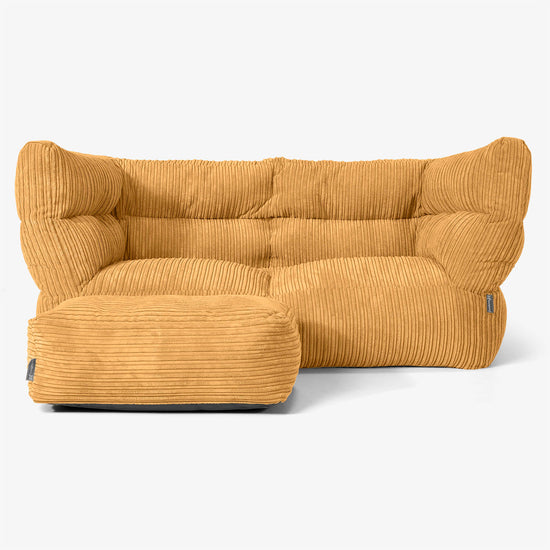 The 2 Seater Albert Sofa Bean Bag 2.0 - Cord Golden Honey 02