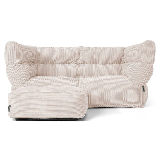 The 2 Seater Albert Sofa Bean Bag 2.0 - Cord Ivory 02