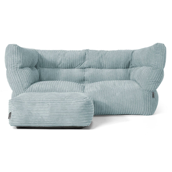 The 2 Seater Albert Sofa Bean Bag 2.0 - Cord Mint Green 02