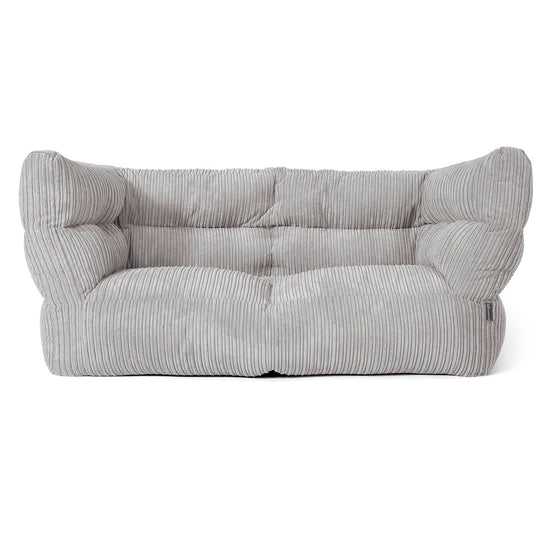 The 2 Seater Albert Sofa Bean Bag 2.0 - Cord Silver Grey 01