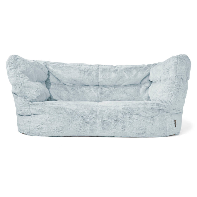 The 2 Seater Albert Sofa Bean Bag 2.0 - Fluffy Faux Fur Rabbit Dusty Blue 01