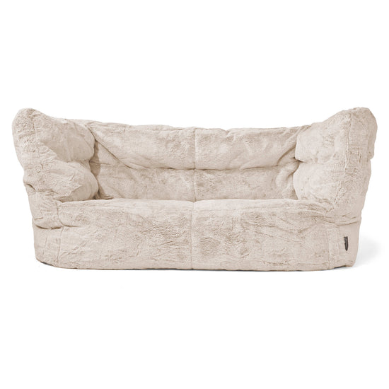 The 2 Seater Albert Sofa Bean Bag 2.0 - Fluffy Faux Fur Rabbit Golden Brown 01