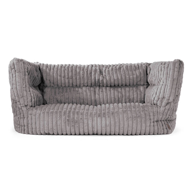 The 2 Seater Albert Sofa Bean Bag 2.0 - Ultra Plush Cord Grey 01