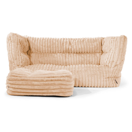 The 2 Seater Albert Sofa Bean Bag 2.0 - Ultra Plush Cord Peach 02