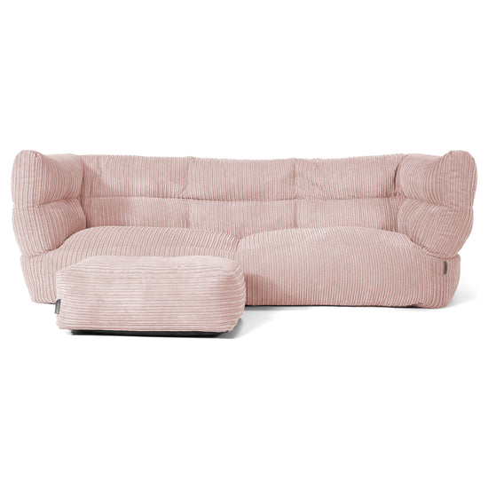 The 3 Seater Albert Sofa Bean Bag 2.0 - Cord Blush Pink 02