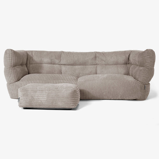 The 3 Seater Albert Sofa Bean Bag 2.0 - Cord Dovetail Grey 02