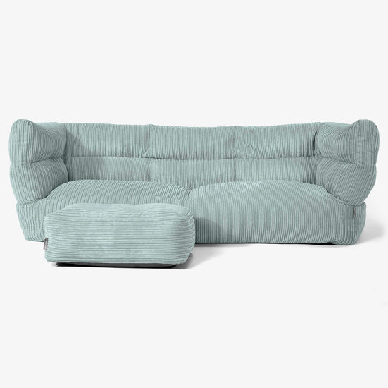 The 3 Seater Albert Sofa Bean Bag 2.0 - Cord Mint Green 02
