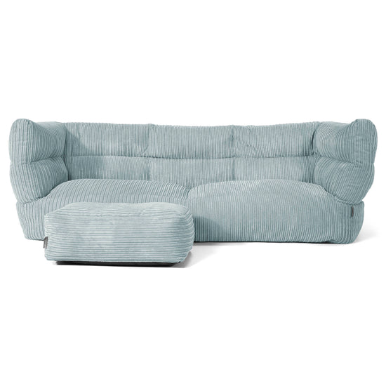 The 3 Seater Albert Sofa Bean Bag 2.0 - Cord Mint Green 02