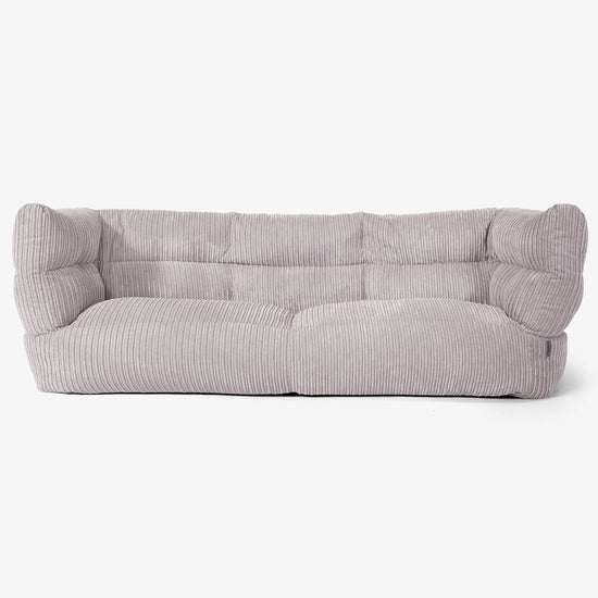 The 3 Seater Albert Sofa Bean Bag 2.0 - Cord Silver Grey 01