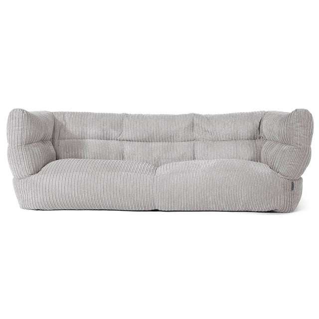 The 3 Seater Albert Sofa Bean Bag 2.0 - Cord Silver Grey 01