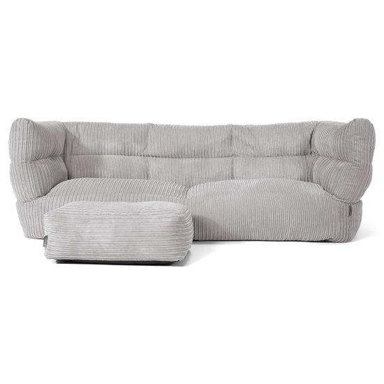 The 3 Seater Albert Sofa Bean Bag 2.0 - Cord Silver Grey 02