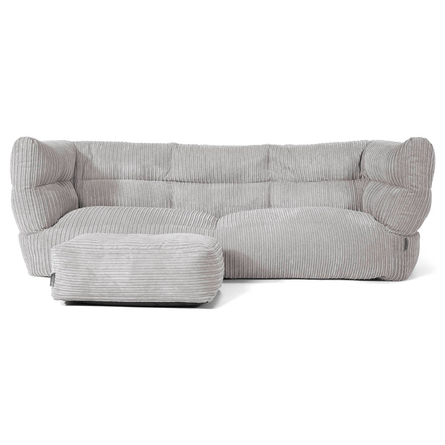 The 3 Seater Albert Sofa Bean Bag 2.0 - Cord Silver Grey 02