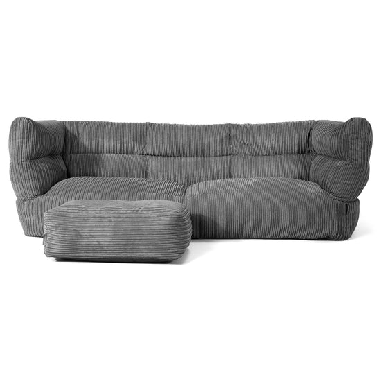 The 3 Seater Albert Sofa Bean Bag 2.0 - Cord Slate Grey 02