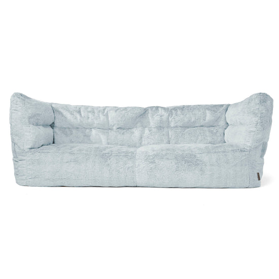 The 3 Seater Albert Sofa Bean Bag 2.0 - Fluffy Faux Fur Rabbit Dusty Blue 01