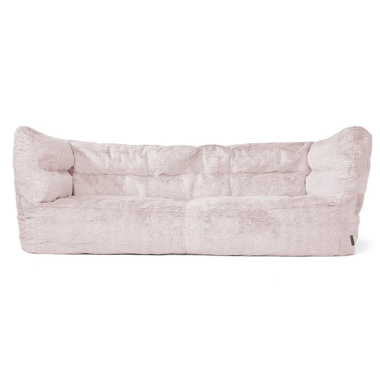 The 3 Seater Albert Sofa Bean Bag 2.0 - Fluffy Faux Fur Rabbit Dusty Pink 01