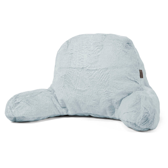 High Back Support Cuddle Cushion - Faux Rabbit Fur Dusty Blue 01