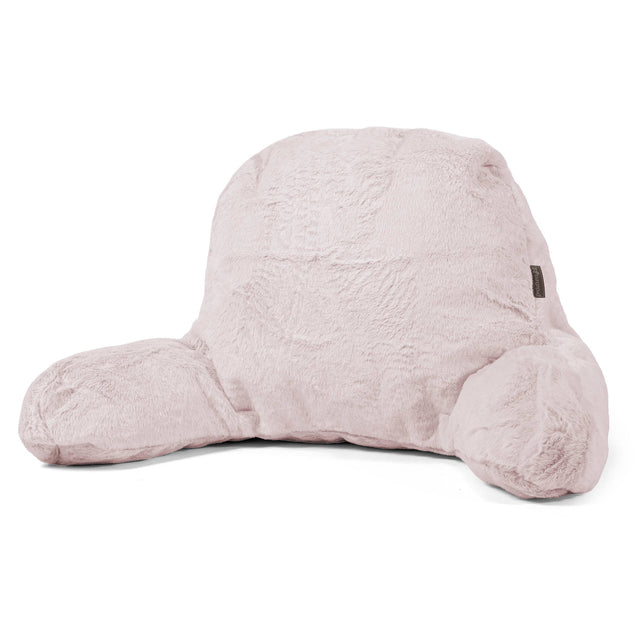 High Back Support Cuddle Cushion - Faux Rabbit Fur Dusty Pink 01