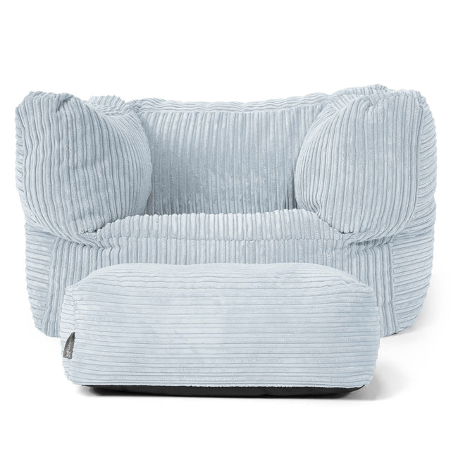 Albert Bean Bag Armchair - Cord Baby Blue 02