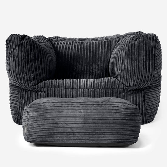 Albert Bean Bag Armchair - Cord Black 02