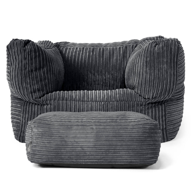 Albert Bean Bag Armchair - Cord Black 02