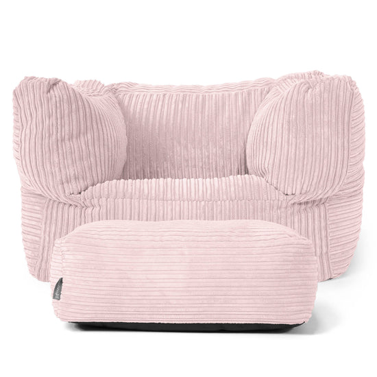 Albert Bean Bag Armchair - Cord Blush Pink 02