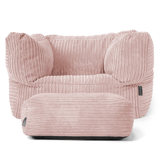 Albert Bean Bag Armchair - Cord Blush Pink 02