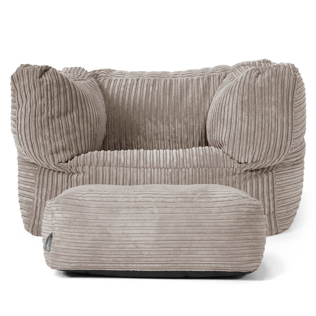 Albert Bean Bag Armchair - Cord Dovetail Grey 02