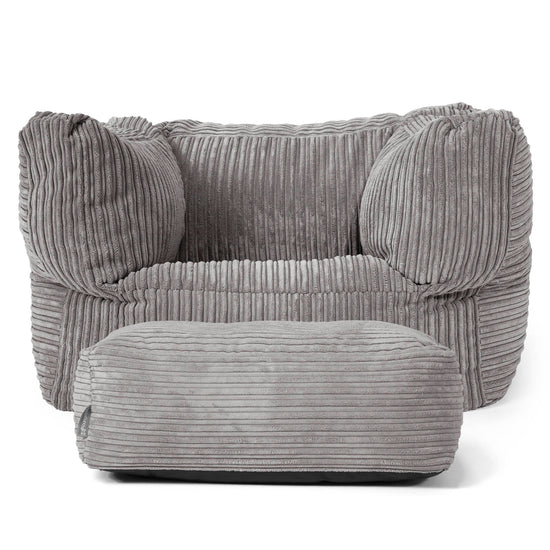 Albert Bean Bag Armchair - Cord Graphite Grey 02