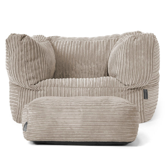 Albert Bean Bag Armchair - Cord Mink 02