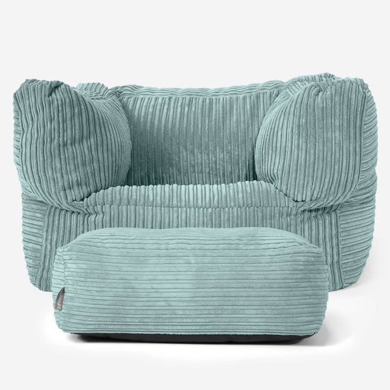 Albert Bean Bag Armchair - Cord Mint Green 02