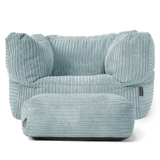 Albert Bean Bag Armchair - Cord Mint Green 02