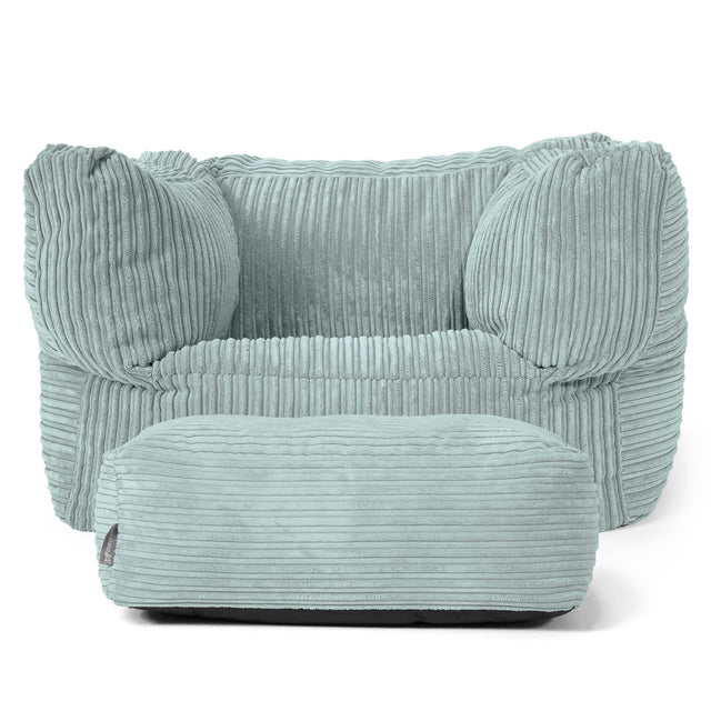 Albert Bean Bag Armchair - Cord Mint Green 02