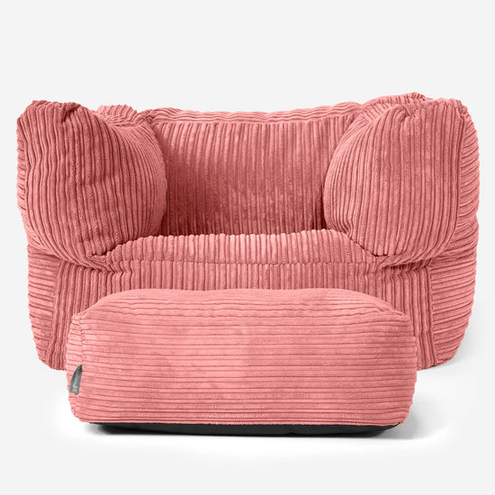 Albert Bean Bag Armchair - Cord Peach 02