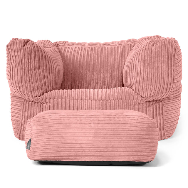 Albert Bean Bag Armchair - Cord Peach 02