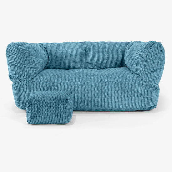 Albert Kids Sofa Bean Bag 2-6 yr - Pom Pom Aegean Blue 02