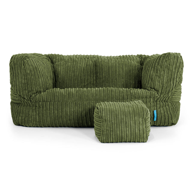 Albert Kids Sofa Bean Bag 2-6 yr - Cord Forest Green 02