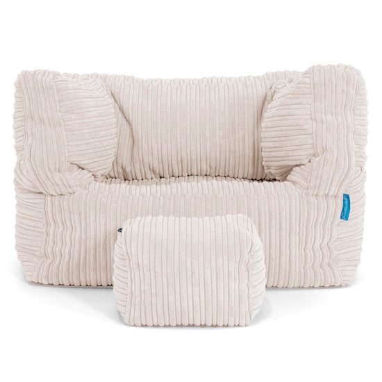 Albert Children's Bean Bag Armchair for Toddlers 1-3 yr - Cord Ivory 03