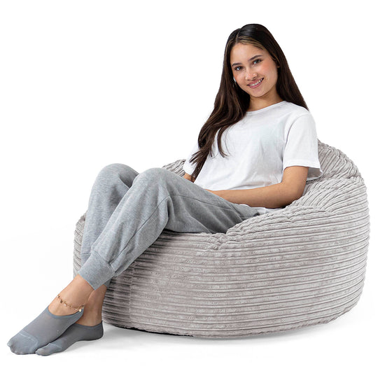 Archi Bean Bag Chair - Cord Silver Grey 02