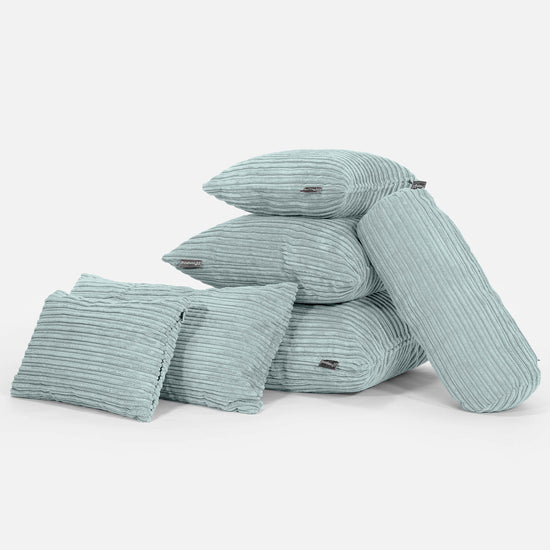 Bolster Scatter Cushion Cover 20 x 55cm - Cord Mint Green 04