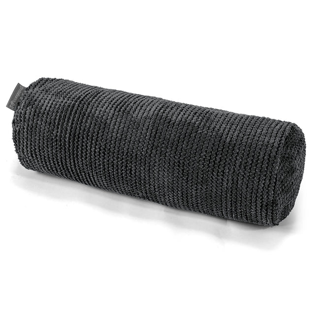 Bolster Scatter Cushion Cover 20 x 55cm - Pom Pom Black 01