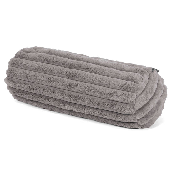 Bolster Scatter Cushion Cover 20 x 55cm - Ultra Plush Cord Grey 01