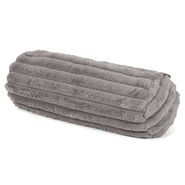 Bolster Scatter Cushion Cover 20 x 55cm - Ultra Plush Cord Grey 01