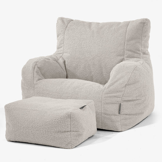 Josephine Bean Bag Armchair - Boucle Ivory 02