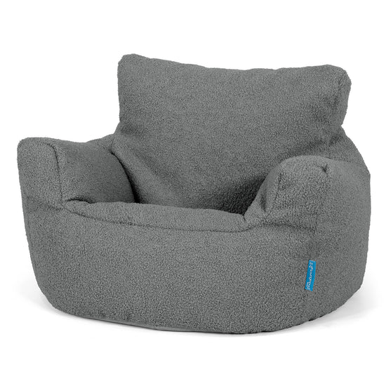 Kids Armchair Bean Bag for Toddlers 1-3 yr - Boucle Grey 01