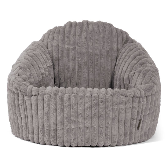Bubble Bean Bag Chair - Ultra Plush Cord Grey 01