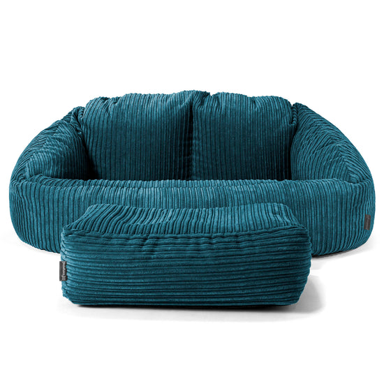 Bubble Sofa Bean Bag - Cord Teal Blue 02